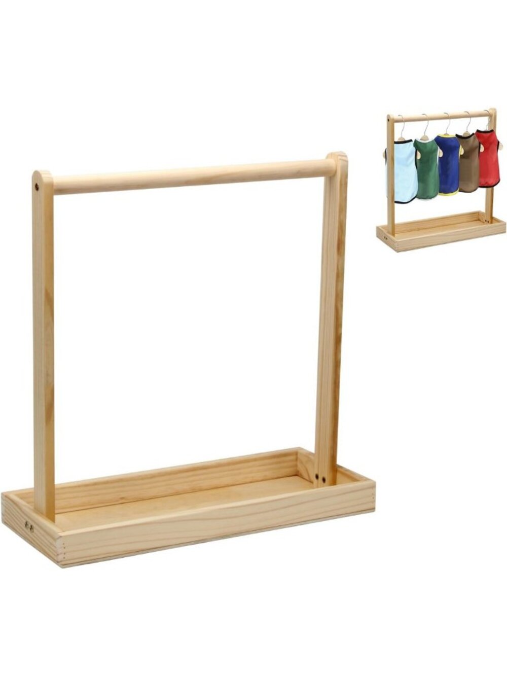 Stylish Wooden Baby Clothing Rack & Storage Crate for Toddlers, Pets & Gifts